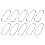 4.72" Ball Bead Chains with Connectors for Key Chains DIY Crafts, 48Pcs Silver