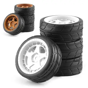 4 件 65 毫米橡膠輪胎車輪輪胎適用於田宮 TT01 TT01E TT02 XV01 XV02 TA06 PTG-2