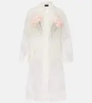 [Simone Rocha] Simone Rocha Stuffed Carnation sheer silk organza coat AU 12 white