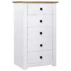 Wooden Sideboard Bedroom Office Living Room Storage Cabinet With 5 Drawers White