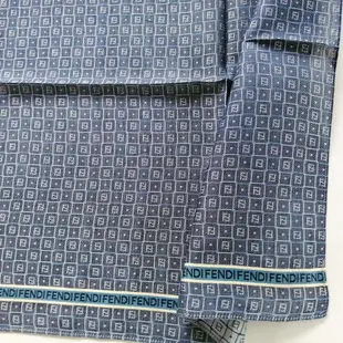 Fendi Vintage Handkerchief Pocket Square Grayish Blue 18 x 18 inches, vintage sc