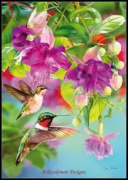 Chart Needlework DIY - Counted Cross Stitch Patterns - Hummingbirds 4