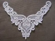 16 PCS GORGEOUS WHITE HEART RAYON VENISE YOKE APPLIQUE
