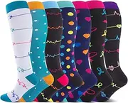 Jefshon Compression stockings for women, ideal for sports, running, air travel, pregnancy, nurse, medical marathon