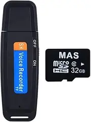 Mellisso Small USB Voice Record Mini Digital Voice Recorder MiniSound Dictaphone Audio Recorder Pen 32GB for Meeting Interview