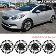 For Kia Forte 15" Set of 4 Wheel Rims Covers Snap On Hubcaps Fit R15 Steel Wheel