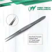 Micro Forceps IRIS EYE Fine Point Tip Tweezers Precision Jewelry Repair 4"