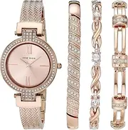 [Anne Klein] Women's Crystal Accented Watch and Bracelet Set, AK/3584
