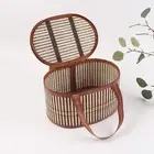 Bamboo Basket Multipurpose with Handle Picnic Basket for Snacks Snacks Bread