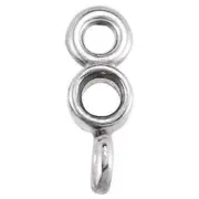 Platinum Round Stone Bezel-Set Link Connector Dangle Unset Charm Mount Setting
