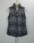 Michael Kors Womens Puffer Vest Snakeprint Sz XS Black