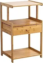 Printer Stand,3 Layer Wooden with Drawer Storage Shelves,Media Stand Cabinet,Home Office Desk Organizer for Fax Machine Scanner(Yellow)