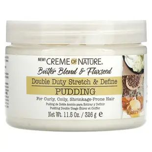 [iHerb] Creme Of Nature Butter Blend & Flaxseed, Double Duty, Stretch & Define Pudding, 11.5 oz (326 g)