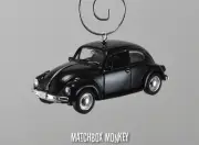 Classic Black Volkswagen Beetle Custom Christmas Ornament VW Bug Herbie 1/60