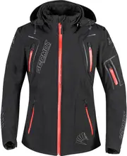 Germot Novara, softshell jacket women , color: Black/Red/Grey , size: 34