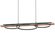 Eglo Boyal 40.5W LED 3 Ring Halo Timber Pendant Light