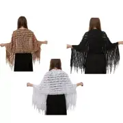 Breathable Fringed Poncho Shawl Cheongsam Shawl Wrap Formal Dress Shoulder Wrap