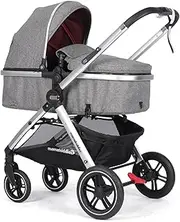 Mama kiddies Pacto City Grey Convertible 2in1 Aluminium Alloy Pram Stroller Bassinet