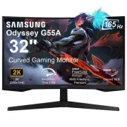 SAMSUNG 32'' Odyssey G55A Gaming Monitor, QHD 2K 1Ms 165Hz Curved Monitor Black