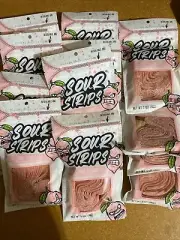 12x Bags Sour Strips Pink Lemonade Flavored Candy | 3.4oz | Exp 05/26