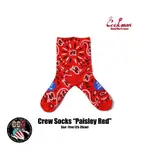 《美式工廠》美國 COOKMAN /個性襪系列 RIB CREW SOCKS PAISLEY RED