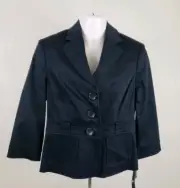 New Larry Levine Signature Black Blazer Jacket Sz 12