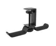 Headphone Holder with Dual Hook Adjustable Aluminum Alloy Earphone Holder Rack for Office-Black