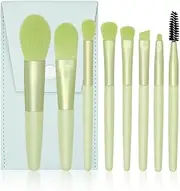 Makeup Brushes,Makeup Brush Set,8 PCS Travel Make Up Brush Kit,Cosmetic Brushes for Face Foundation Blush Eye Shadow with Storage bag(Light Green)