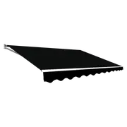 Outdoor Folding Arm Awning Retractable Sunshade Canopy Black 4.0m x 3.0m
