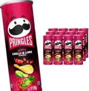 Pringles Zesty Chilli and Lime Potato Chips, 12 Pack (12X118G)