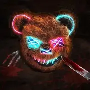 Halloween Mask Purge Mask,Scary Hacker Furry Scary Bear Led