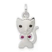 Sterling Silver Enameled Cat Charm