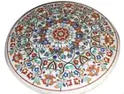 3' Marble Dining Table Top Console Table Rare Lapis Lazuli Floral Inlaid Home