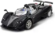 Scale Finished Model Car 1:24 Scale for Pagani Huayra Supercar Alloy Diecast Vehicle Pull Back Simulation Model Car Collection Die-cast Vehicle(Black)
