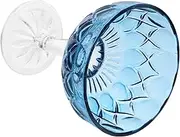 CATIEBYE Retro Vintage Glass Ice Cream Bowl 220ml Cream Cups for Breakfast Dessert Cups Lids Square Blue Glass Dessert Bowl