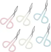 Healvian 6Pcs Scissors Shaped Eyebrow Tweezers Stainless Steel Eyebrow Clip Tool Professional Beauty Accessory for Eyebrow Shaping Care Travel Friendly Easy to Use