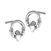 .925 Sterling silver Irish Claddagh Post Stud Earrings Celtic