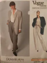Vogue Donna Karan Womens Sewing Pattern # 2931, Size 6 8 10, Pants Suit Jacket