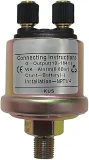 KUS Mechanical Oil Pressure Sensor 0-10Bar NPT-1/4 for Oil Pressure Gauge