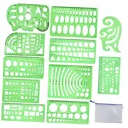 11 Pieces Geometric Drawings Templates Stencils Plastic Measuring Template