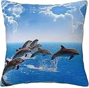Unique 3d Animal Dolphin Double Sided Plush Pillowcase (Multiple Sizes) Pillow Sofa Bed Pillow Interior Decoration Pillow