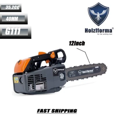 35.2cc 40mm G111 Gas Power Head Chainsaw With 3/8".050" 12inch Bar Chain