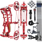 22'' Dual-Use Compound Bow Kit 30-75lbs Let-off 80% CNC Maching RH LH Shooting