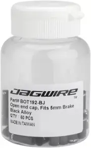 Jagwire 5mm Open Alloy End Caps No O-Ring Nor Nylon Ring Bottle of 50 Black