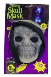Pulsing Skull Mask Skeleton Bones Fancy Dress Halloween Adult Costume Accessory