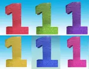 Number One First 1st Pinata Birthday party Pull string Hit games Multi-color New