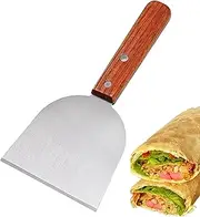 BBQ Scraper for Grill Cleaning | Pancake Stainless Steel Spatula - Bevel-Edged BBQ Scraper for Griddle with Wood Handle for Cooking, Grill Cleaning, Grilling