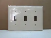 Premier Three-3-Gang Toggle Light Switch Cover Wall Plate - Light Almond
