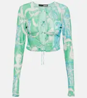 [Rotate] Rotate Printed mesh crop top AU 4 multicoloured