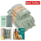 Sage Organic Cotton Bath Towels Set - 4-Piece Fast-Drying Bundle